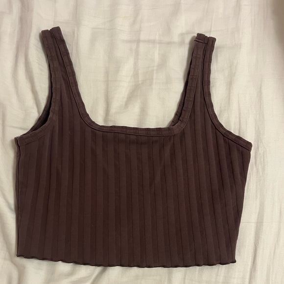 Brown ruffle tank top - Picture 1 of 2